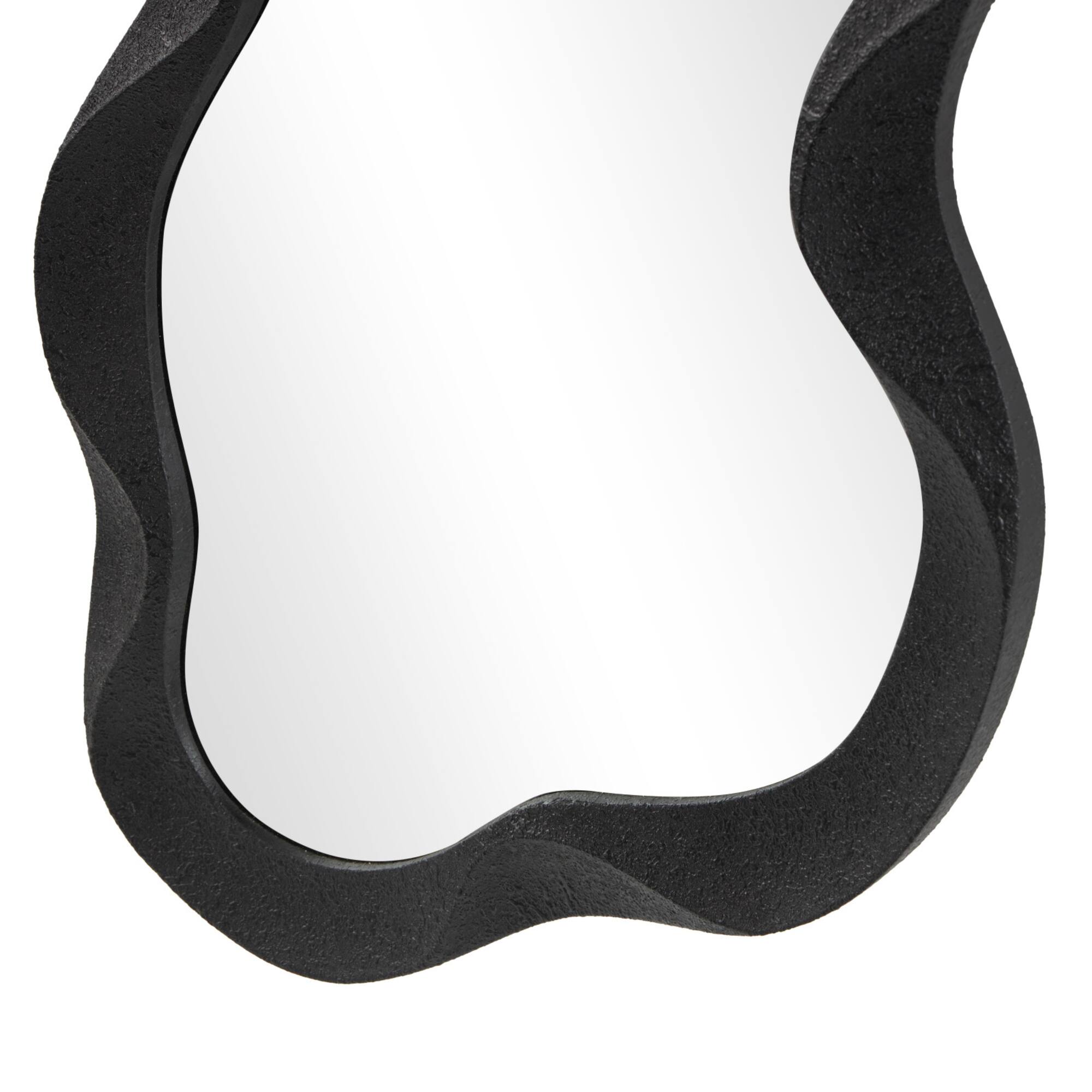 18" x 39" Wood Wavy Room Wall Mirror with Dimensional Frame